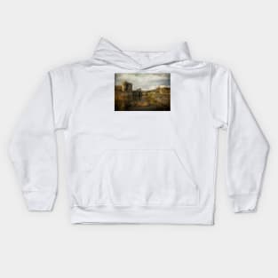 Inner Moat At Caerphilly Castle Kids Hoodie